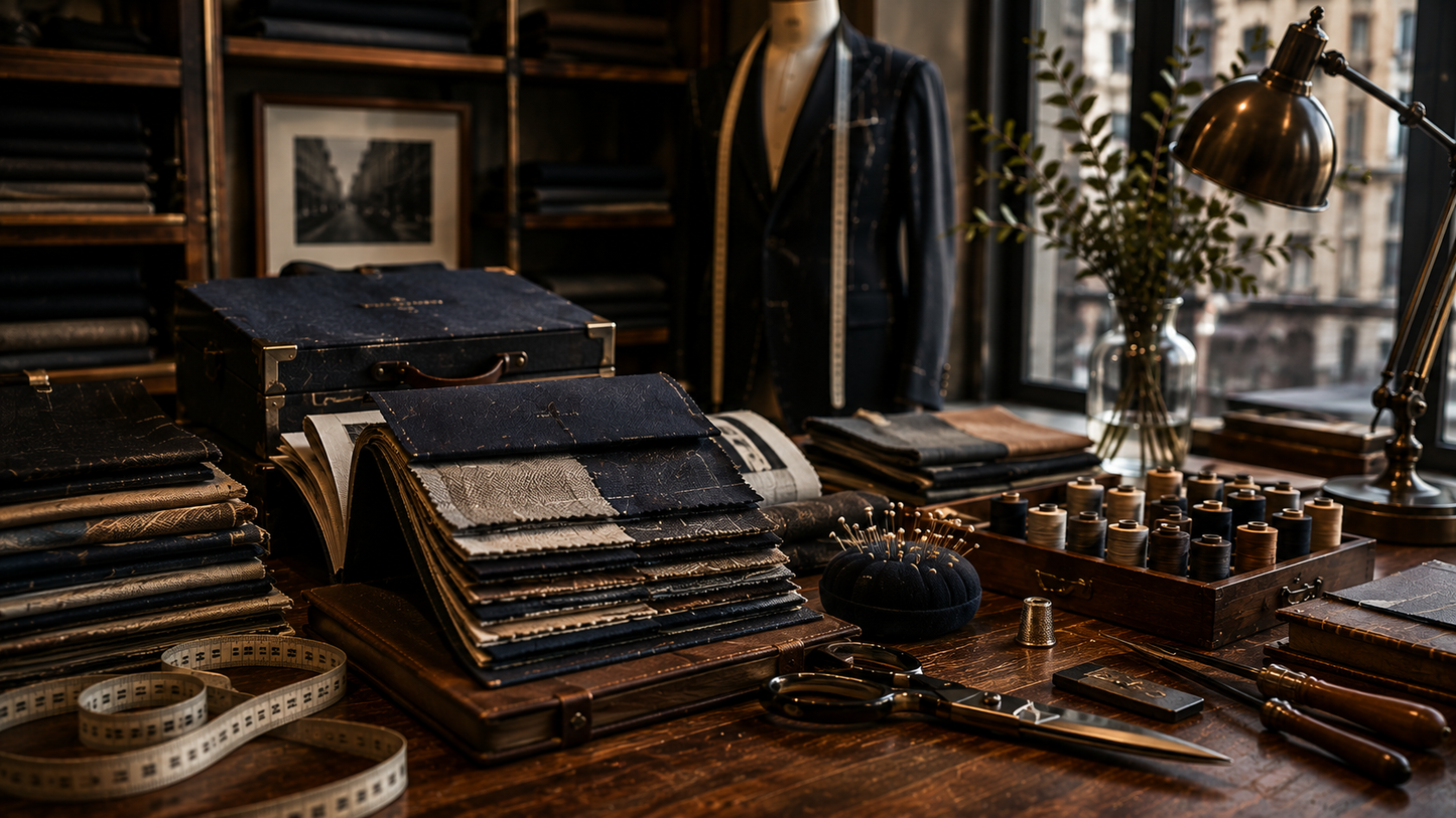 A fabric books + tools for the Vestium NY journal article ‘Why Vestium NY Doesn't Have a Sale Section’.
