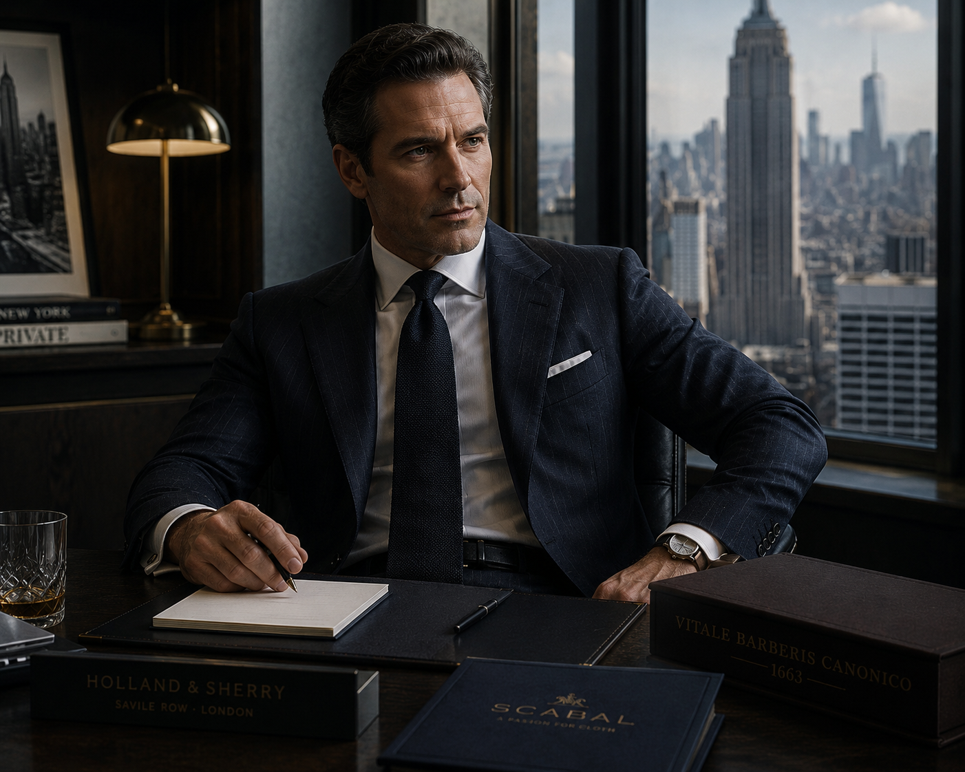 A manhattan executive for the Vestium NY journal article ‘The Manhattan Power Lunch: What to Wear and Why It Still Matters’.