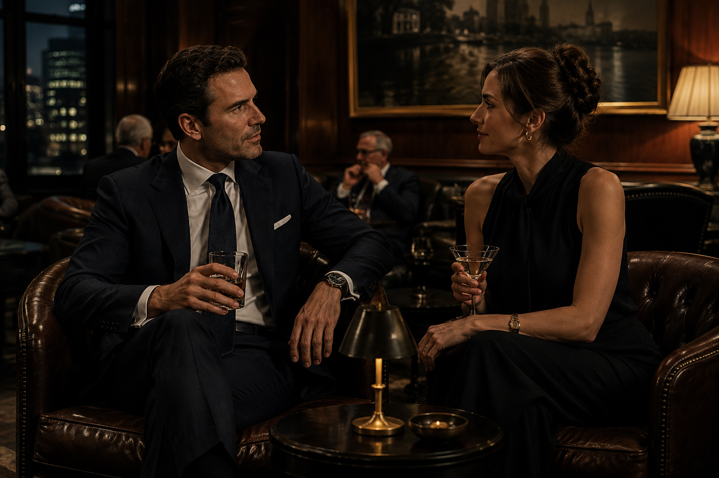 A private club scene for the Vestium NY journal article ‘What New York's Hotels, Restaurants, and Private Clubs Expect You to Wear’.