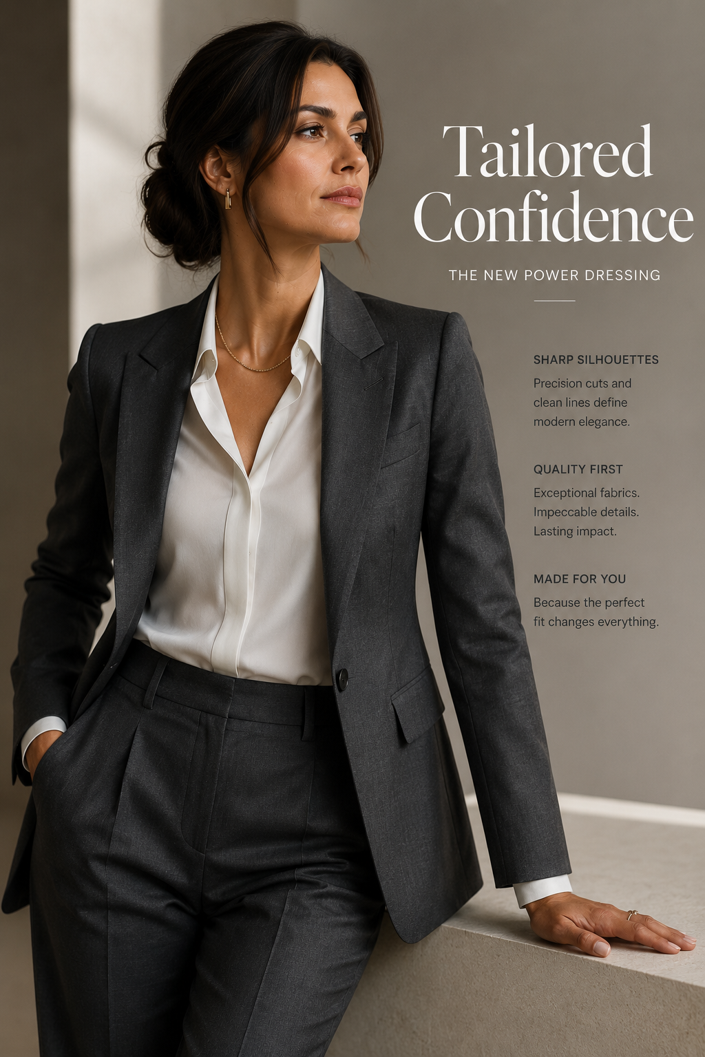 A tailored blazer editorial for the Vestium NY journal article ‘How to Build a Capsule Wardrobe with Tailored Pieces at the Core’.