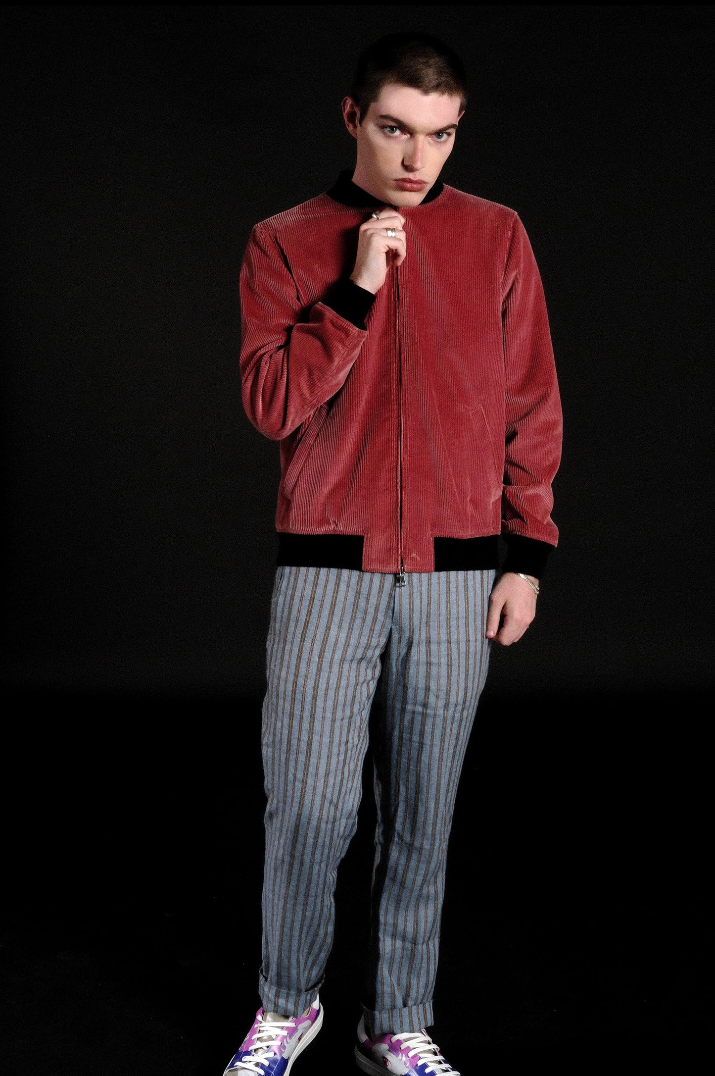 
                  
                    Rose Velvet Corduroy Bomber - Artwork by Bret Lopez
                  
                