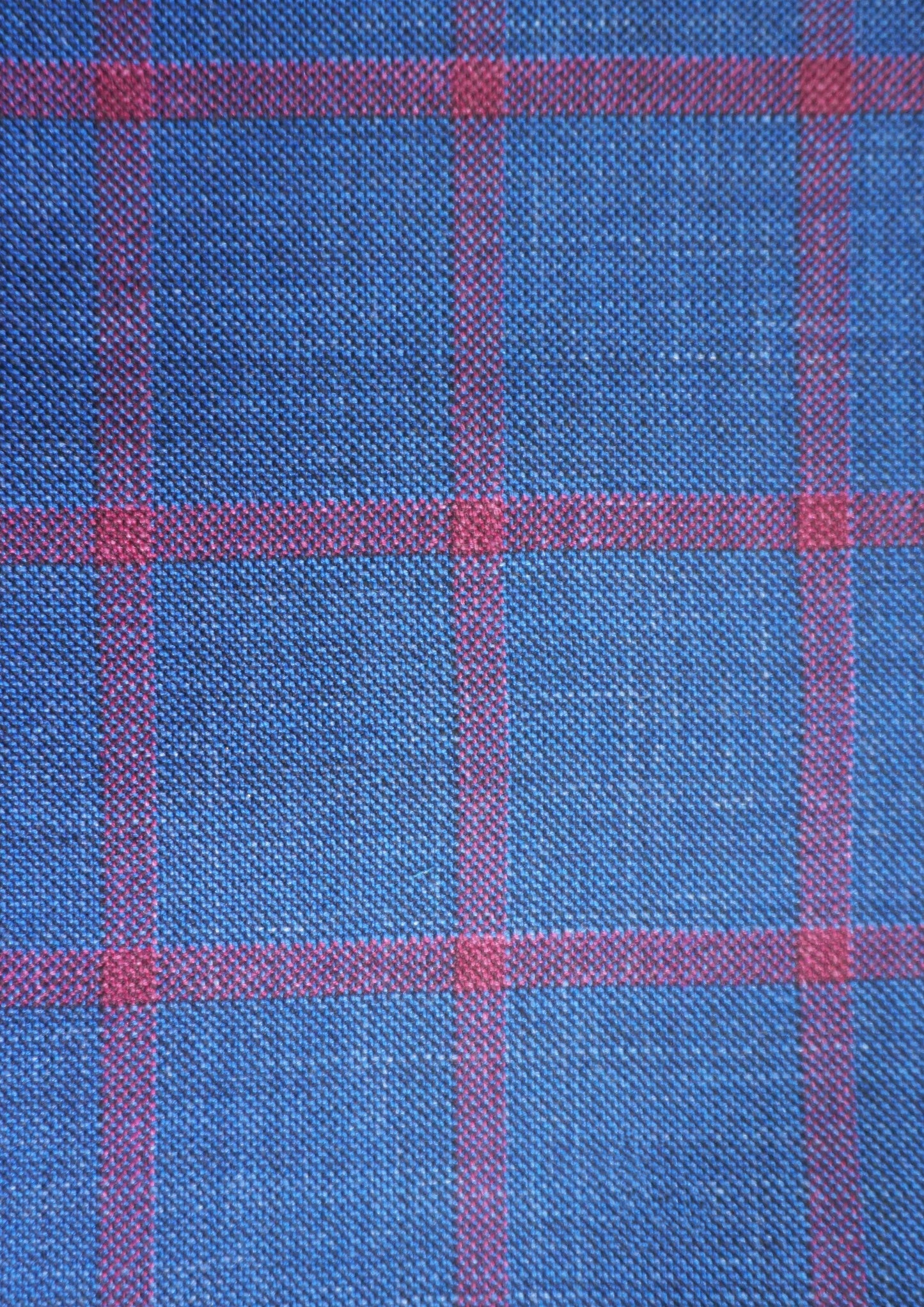 
                  
                    Blue with Red Windowpane Wool Linen Silk Suit Fabric Swatch
                  
                